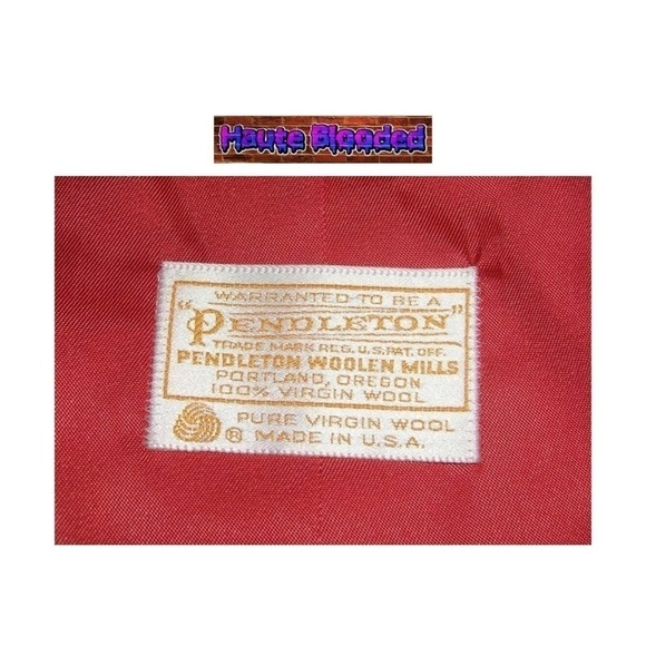 Vintage 60's Pendleton Wool Cropped Blazer Red Crop Office Work Retro Jacket 6 - Picture 8 of 10